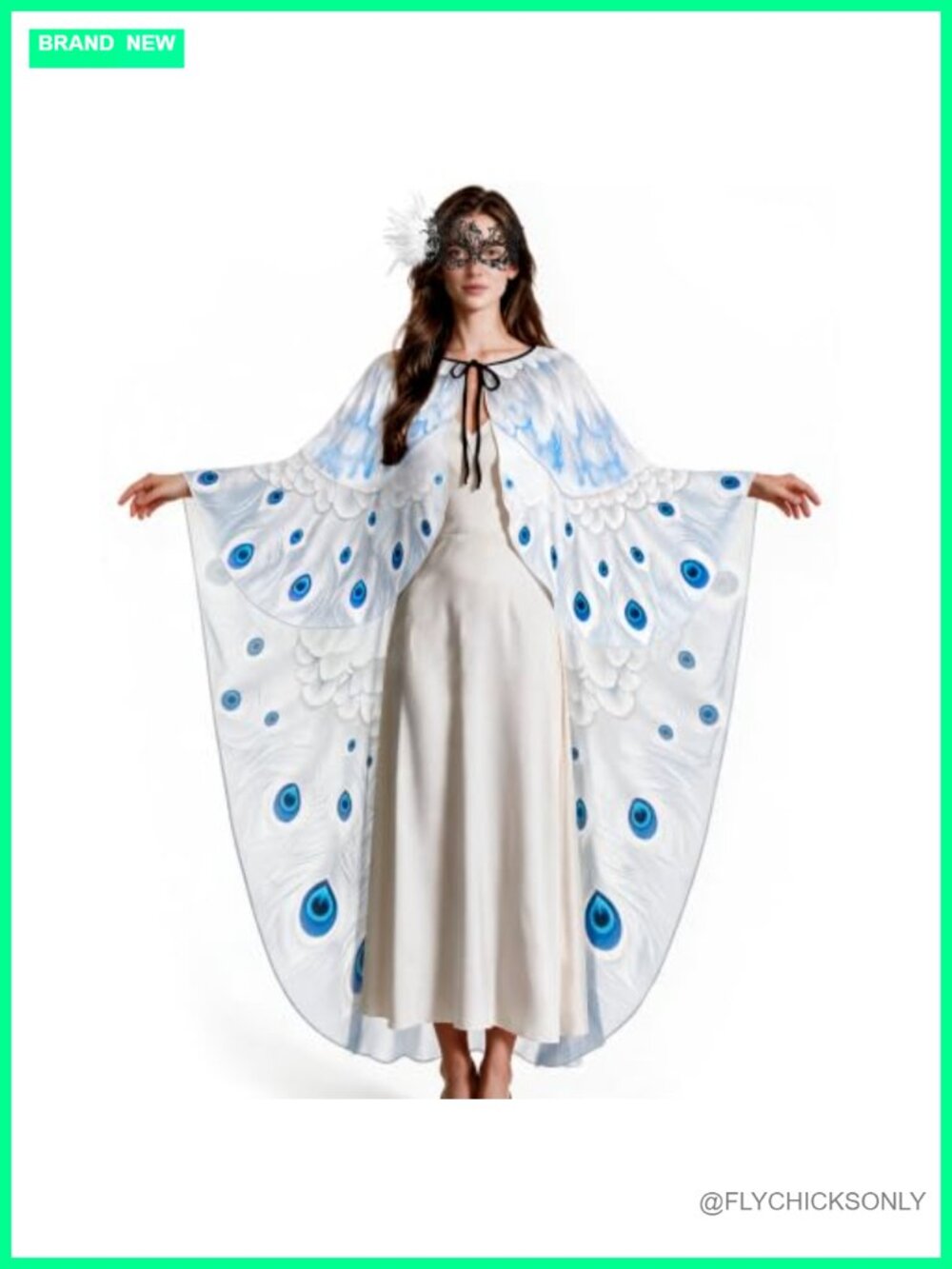 Chiffon Cape Shawl Women Costume Set with Face Mask